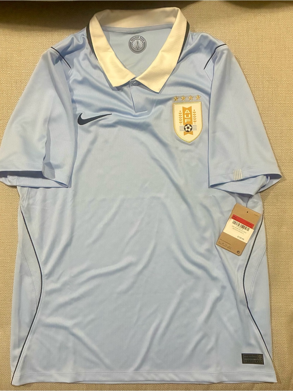 Nike Uruguay 2026 World Cup Home Jersey — Light Blue / White Collar (Size L)